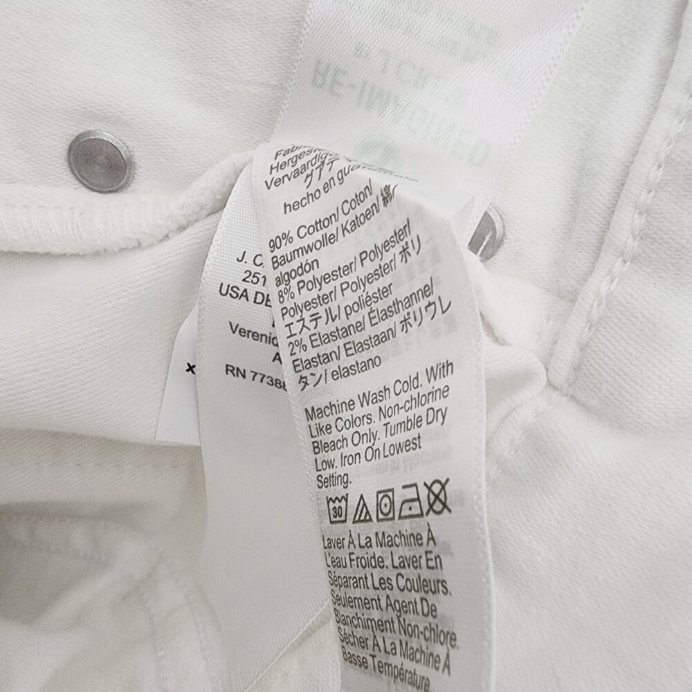 J. Crew 10" High Rise Vintage Straight White Denim Jean Perfecting Pocket 33 NWT - Picture 4 of 8